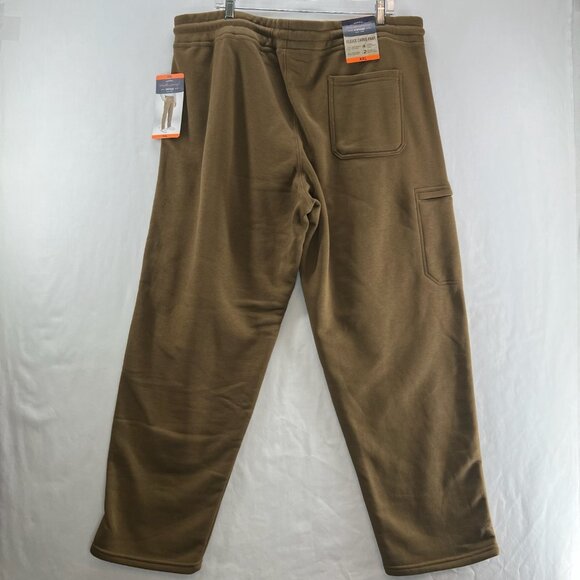Weatherproof Vintage Fleece Cargo Pants Men XXL Adjustable Waist Zip Pockets Tan - Picture 3 of 13